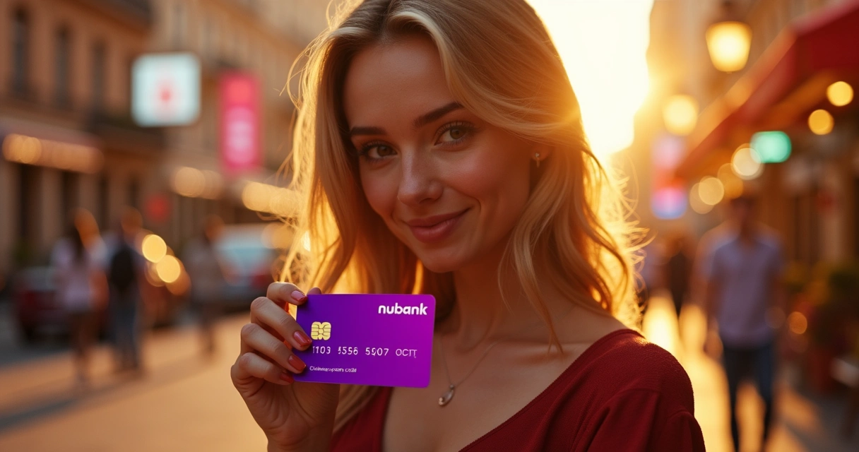 Pôster estilo cinema com cliente Nubank protagonista 