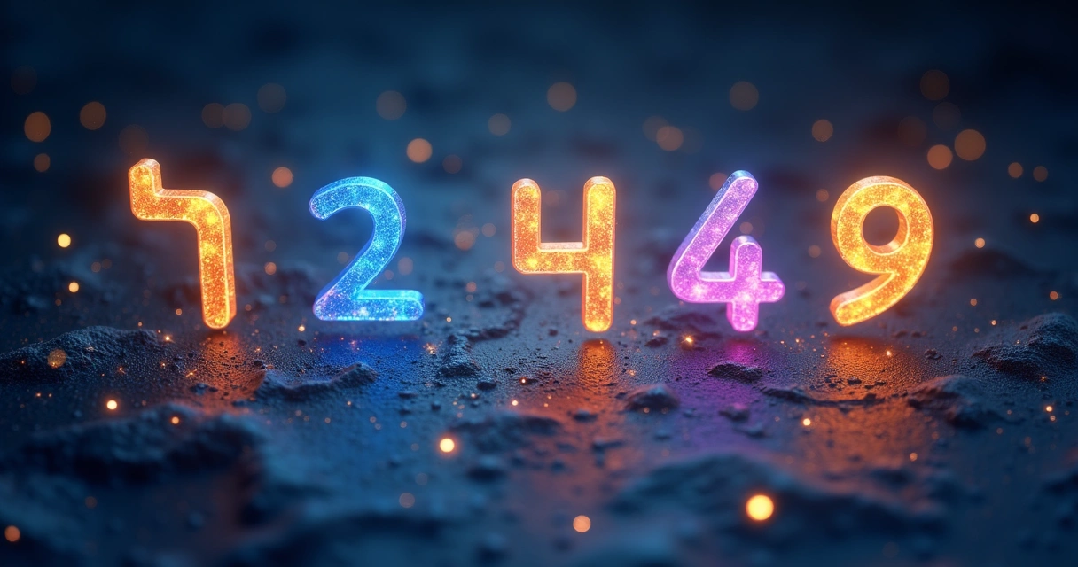 Números coloridos com símbolos místicos ao fundo