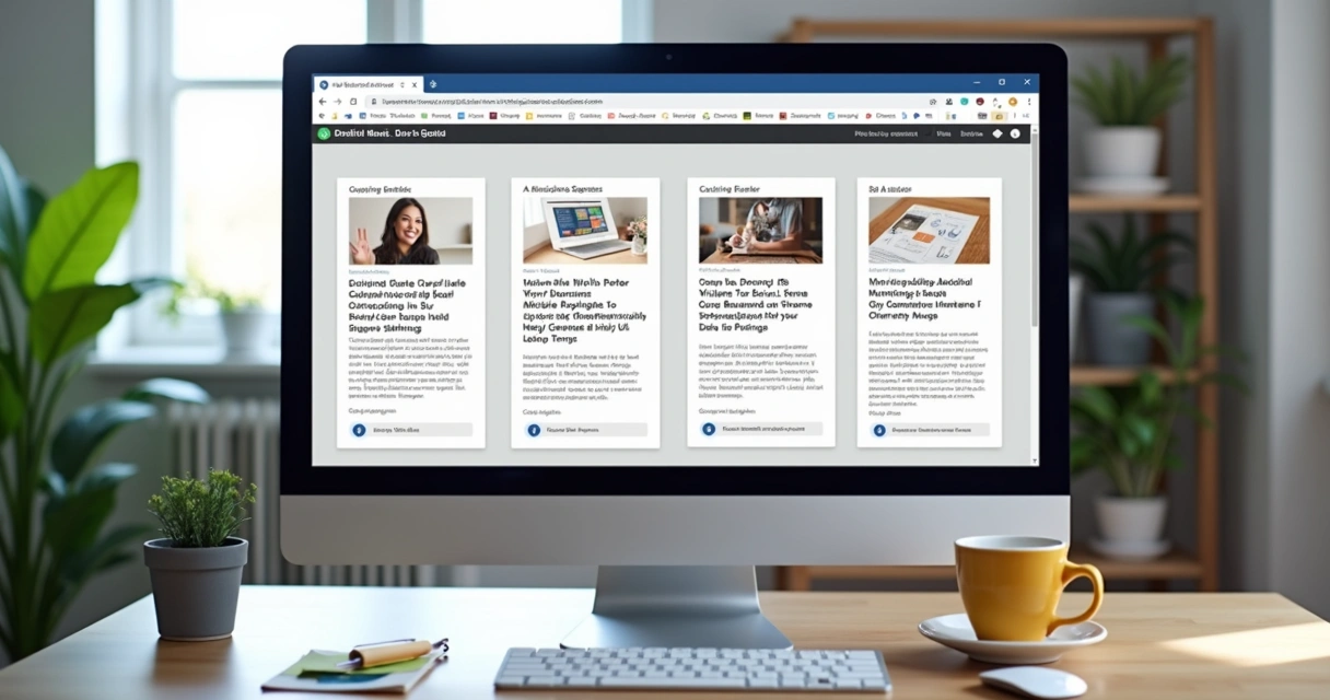Sequência de e-mails de nutrição aparecendo em um desktop moderno