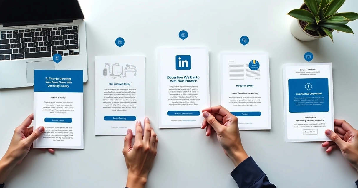 Fluxo de nutrição de leads no LinkedIn com conteúdo digital 