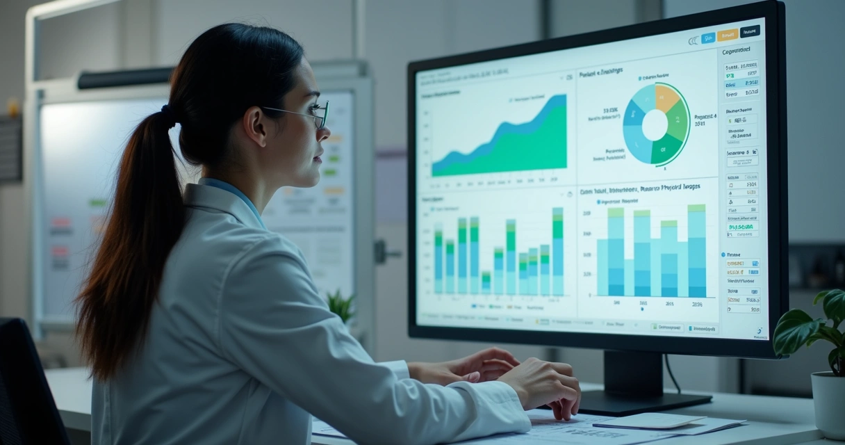 Painel de dados nutricionais em tela de computador