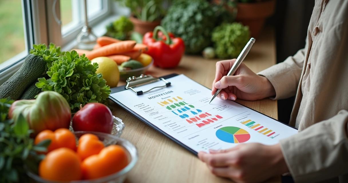 Nutricionista monta cardápio com alimentos naturais e coloridos 