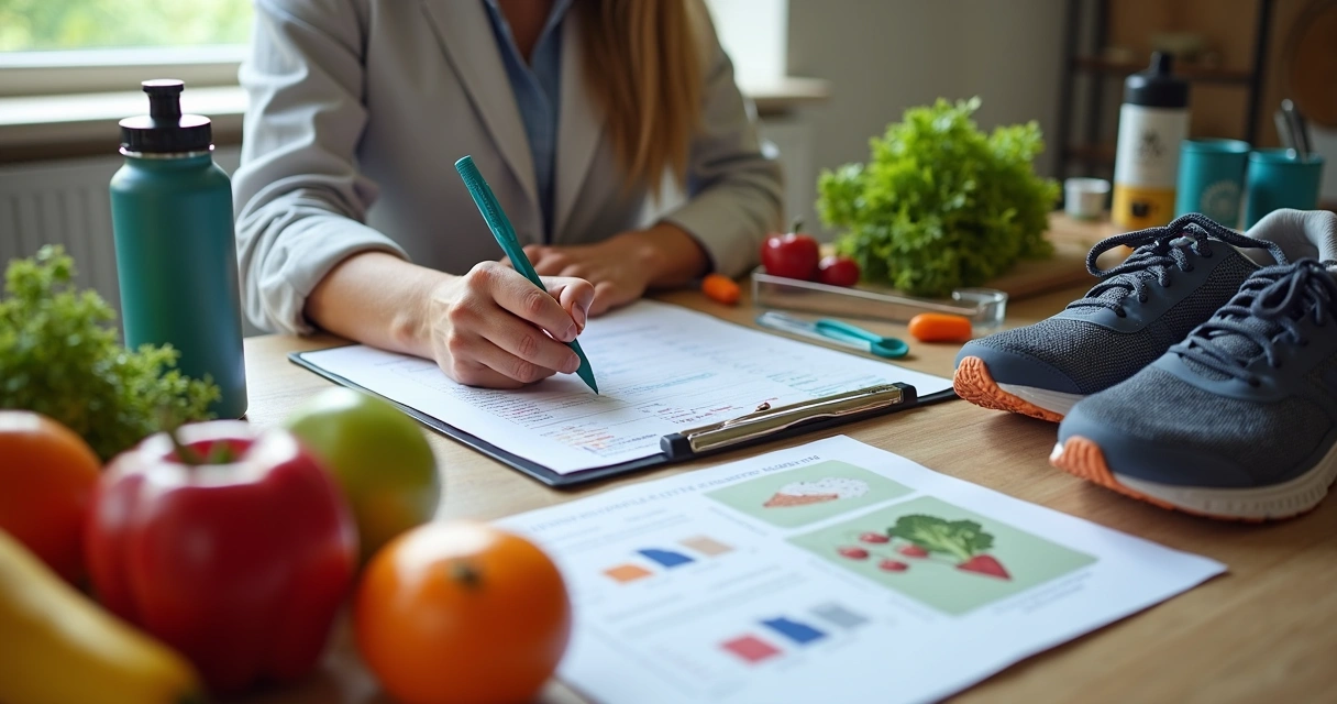 Nutricionista elaborando plano alimentar para atleta amador 