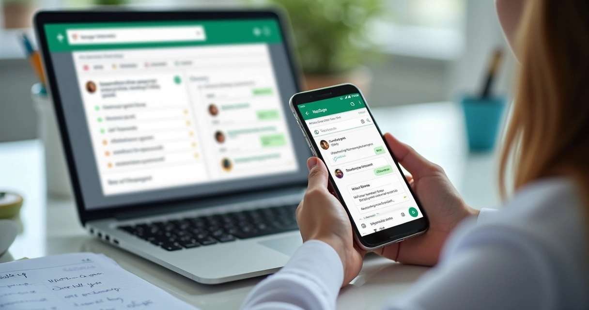 Nutricionista revisando check-ins enviados por WhatsApp