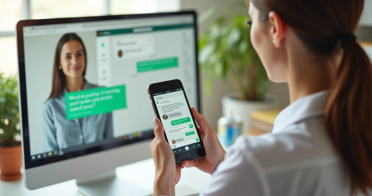 Nutricionista interagindo com paciente pelo WhatsApp 