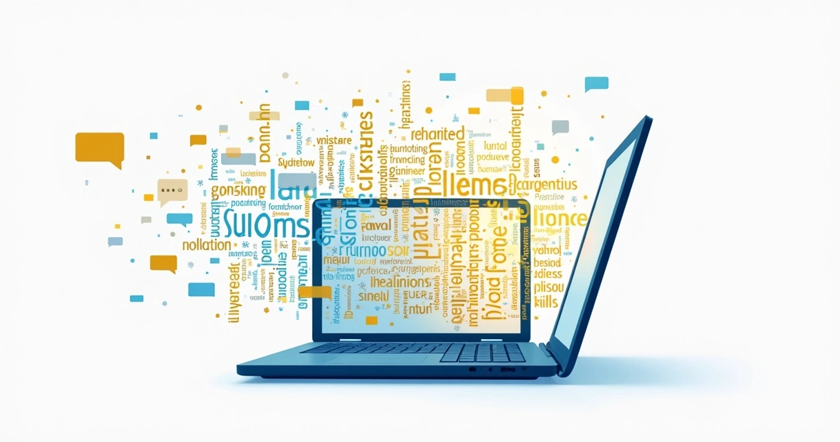 Nuvem de palavras e códigos representando PLN 