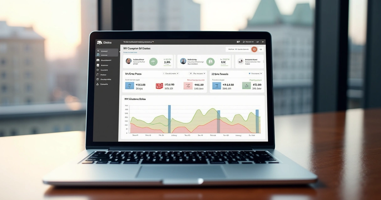 NYC real estate digital dashboard on laptop 