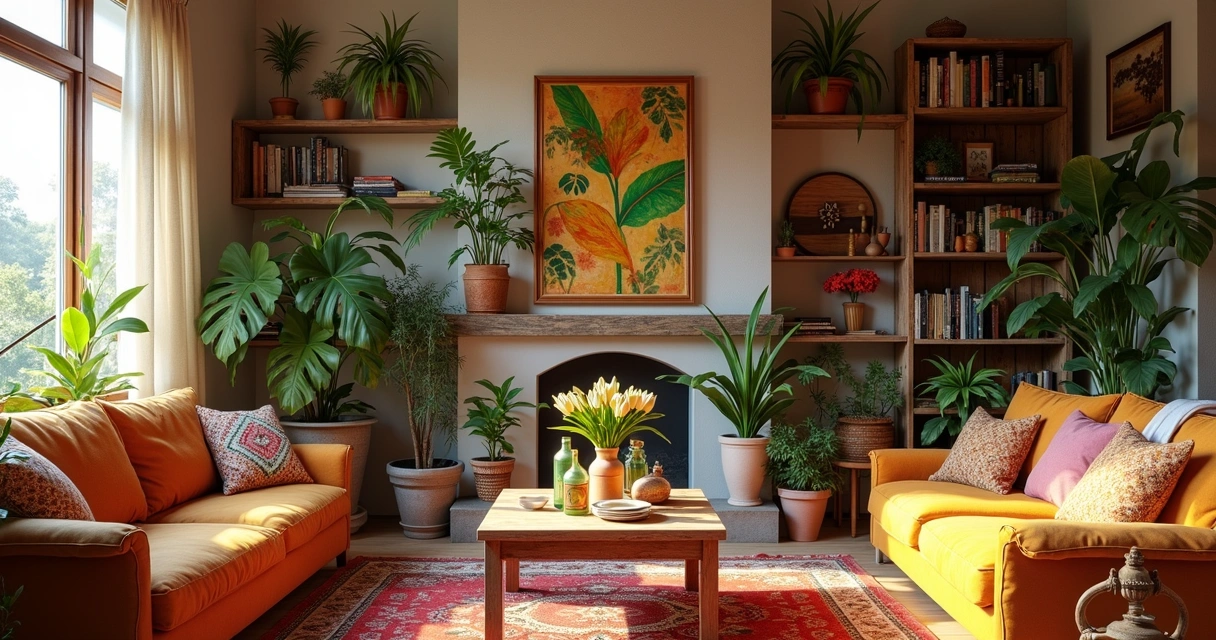 Objetos reaproveitados e reformados na decoração de uma casa