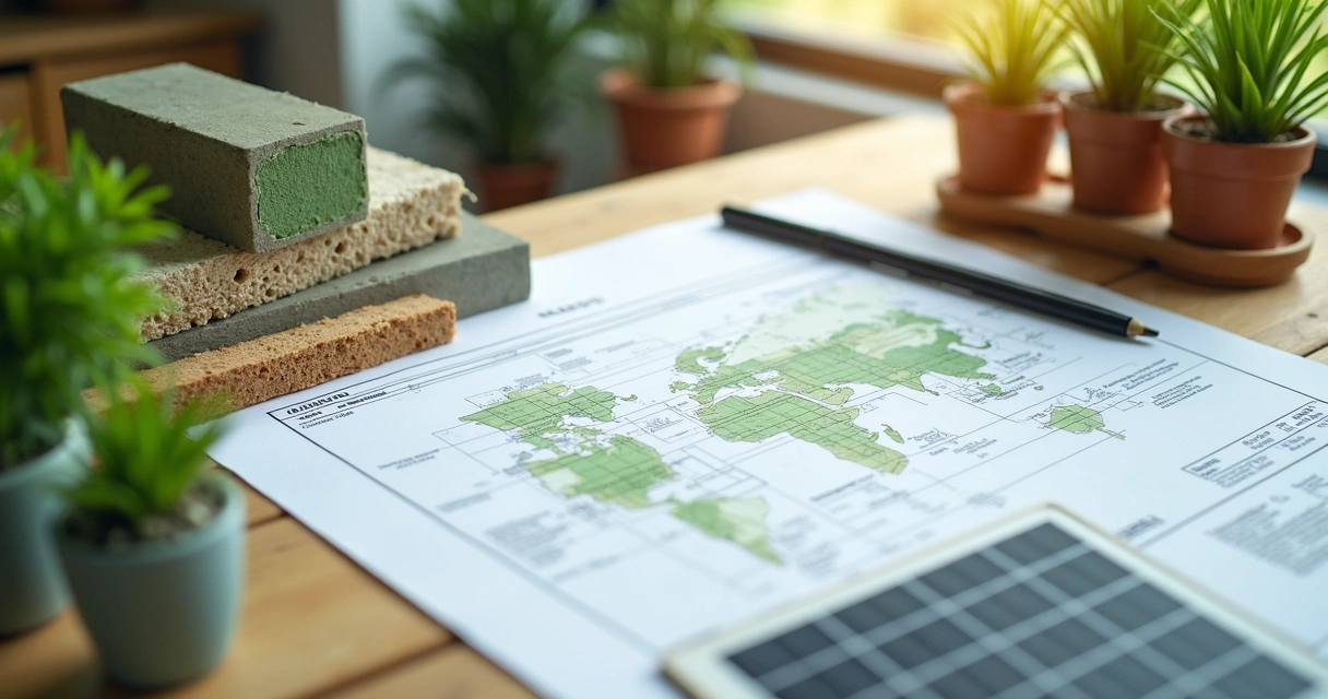 Planejamento de obra sustentável com plantas e materiais ecológicos 