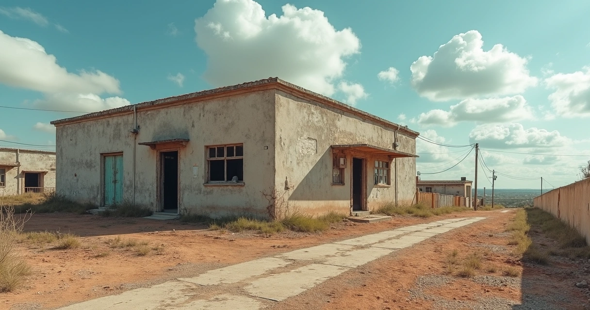 Obra de loteamento parada, máquinas paradas e terreno vazio 