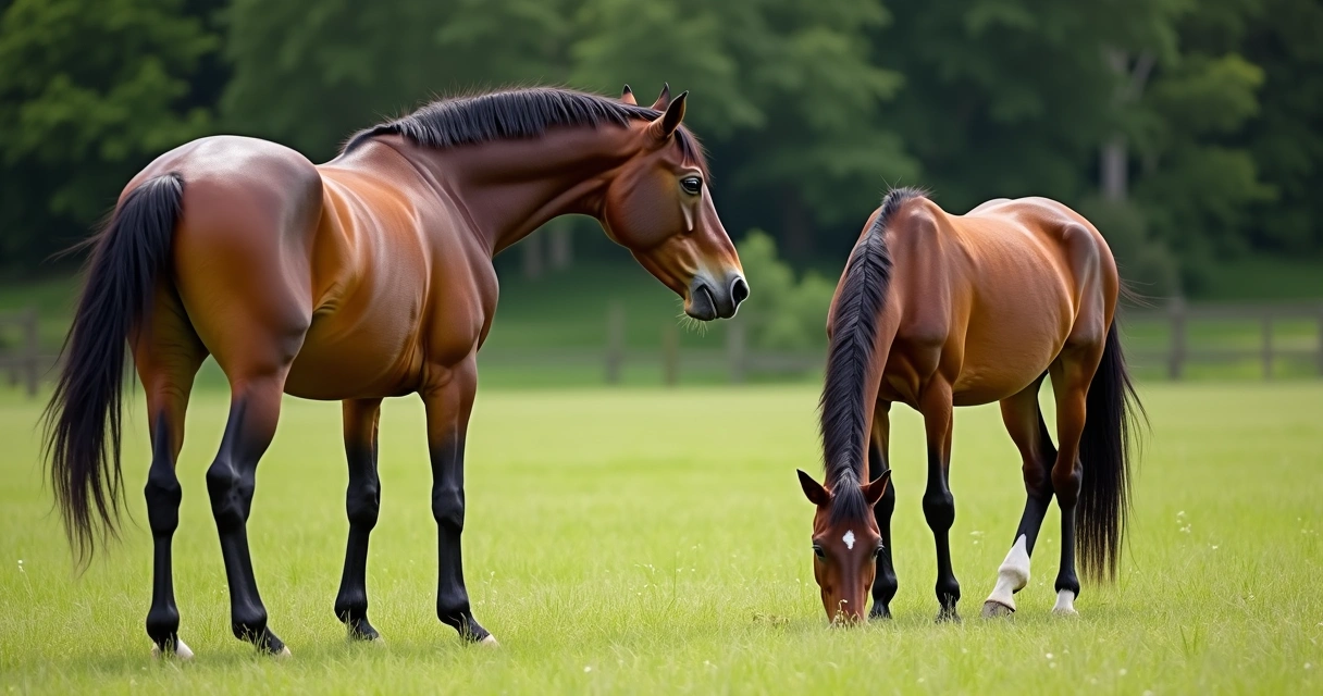 Cavalos exibindo comportamentos visuais em piquete
