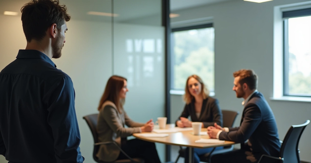 Pessoa observando interações sociais em um grupo