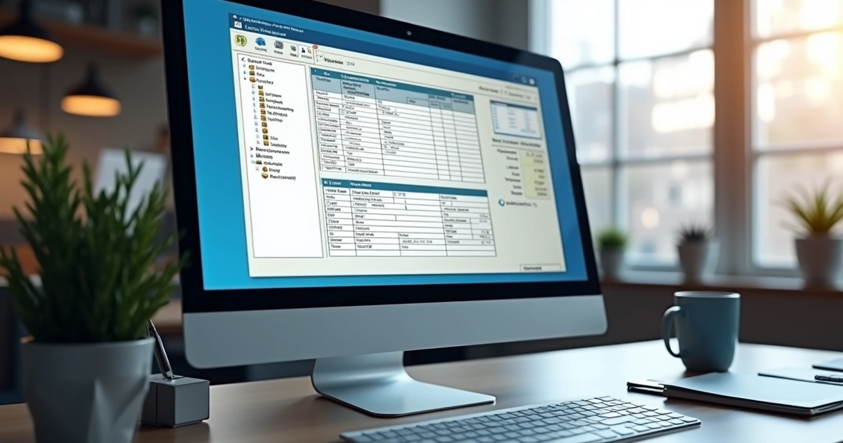 Tela de computador mostrando sistema OCR processando notas fiscais eletrônicas 