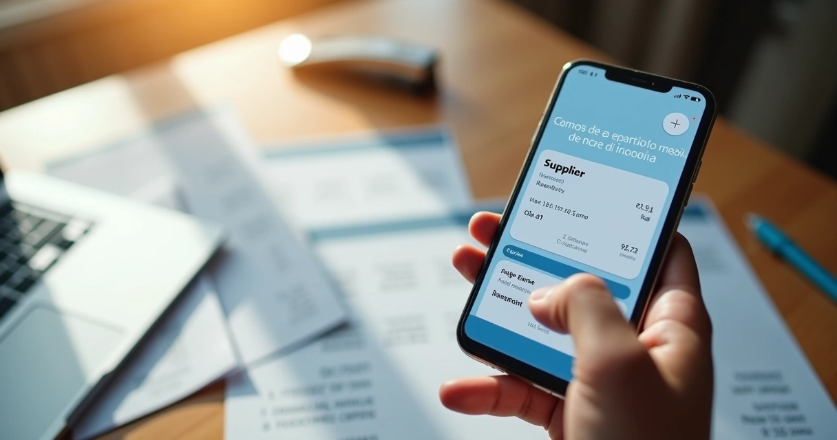 Notas sendo digitalizadas por celular com OCR 