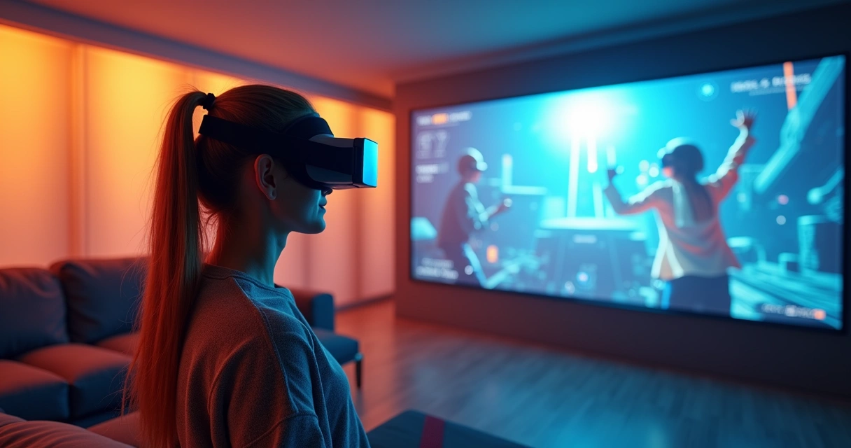 Óculos inteligentes projetando um jogo em tela virtual 