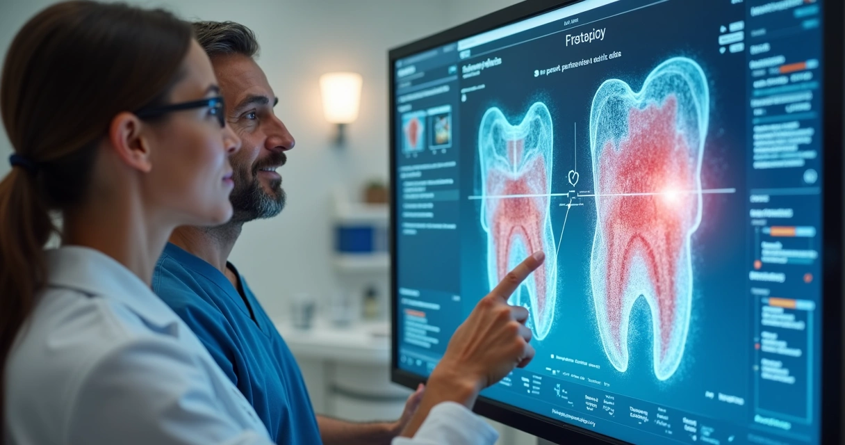 Odontograma digital em tela de computador 