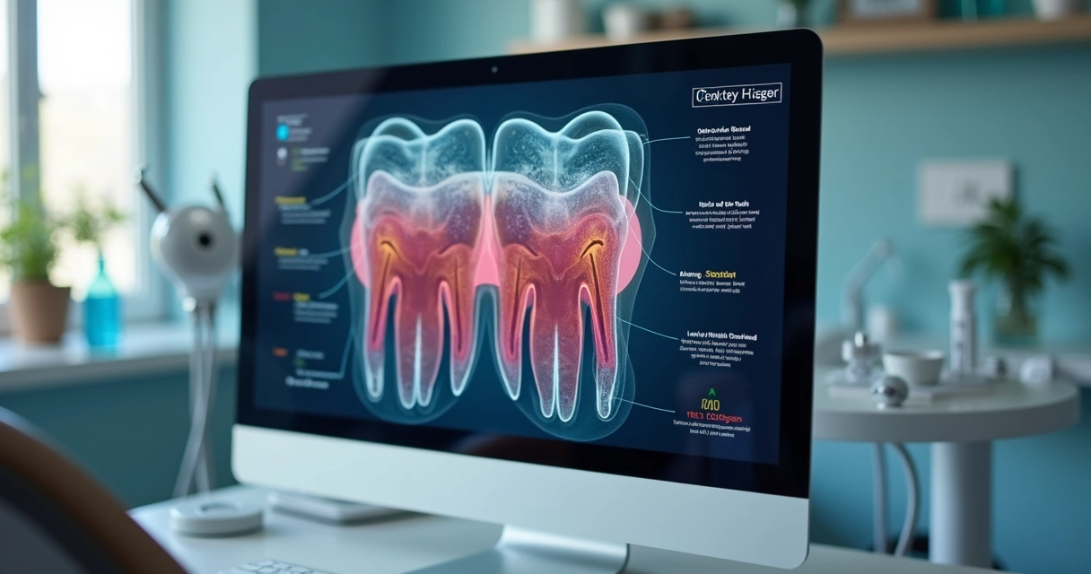 Odontograma digital exibindo informações do paciente 