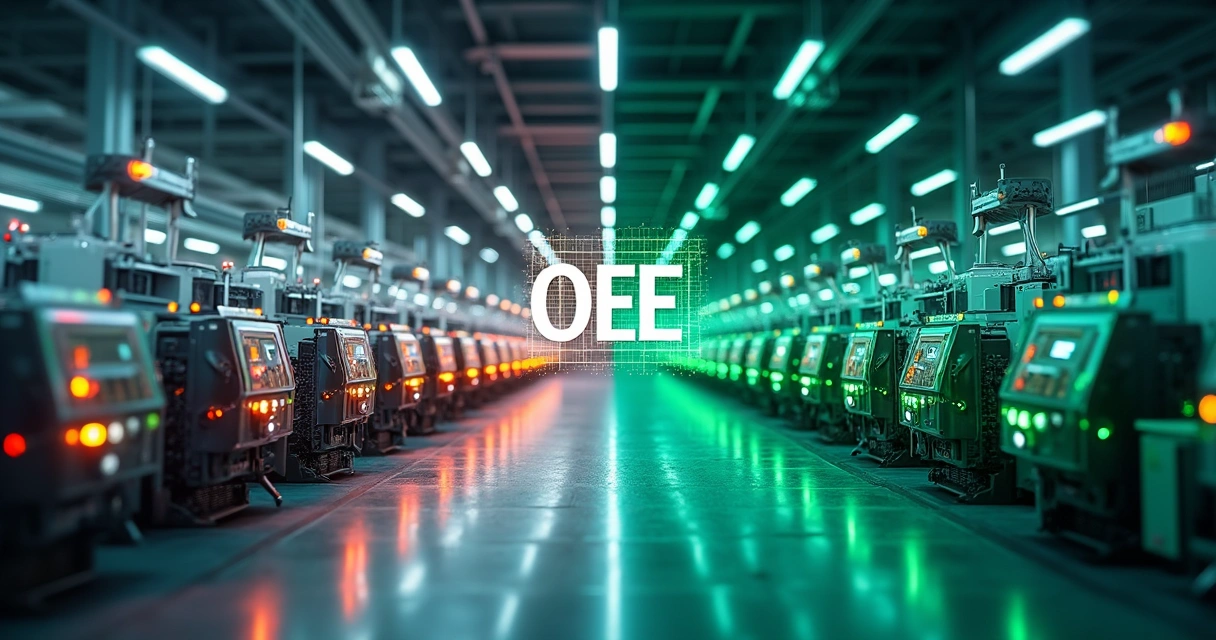 Comparação de OEE máquina individual e média da planta industrial