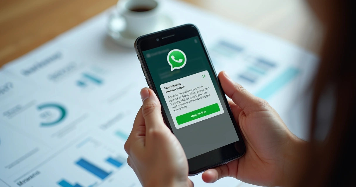 Empresário recebendo oferta personalizada de upsell durante processo de cobrança no celular 