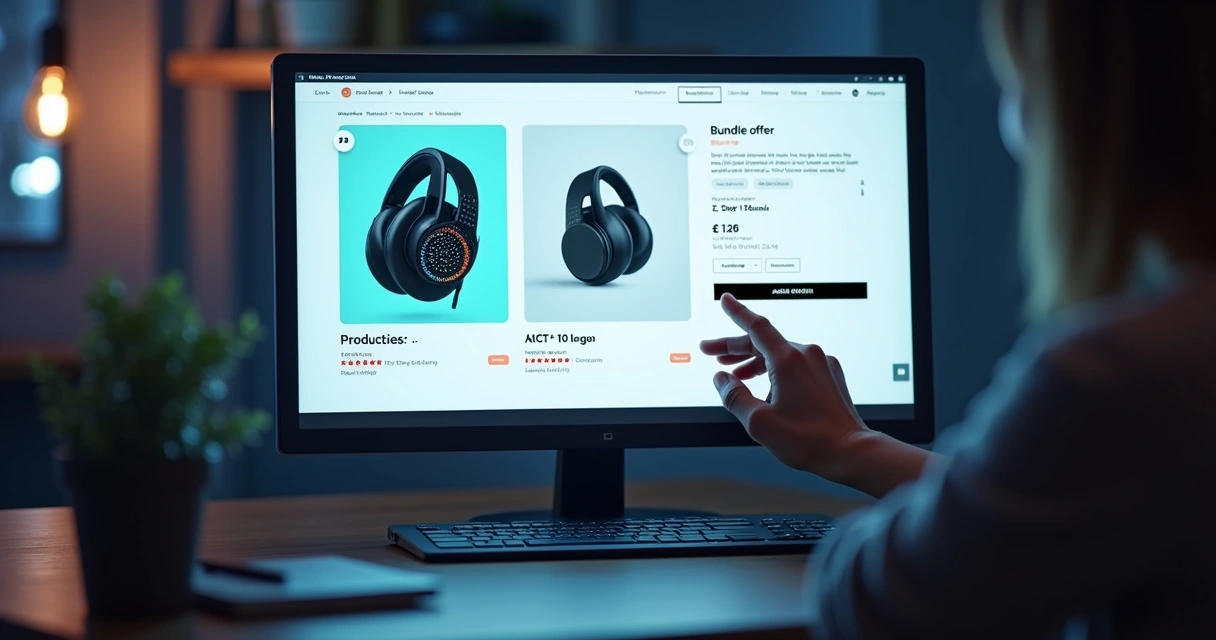 Página exibindo uma oferta de bundle de produtos complementares apresentada ao cliente. 