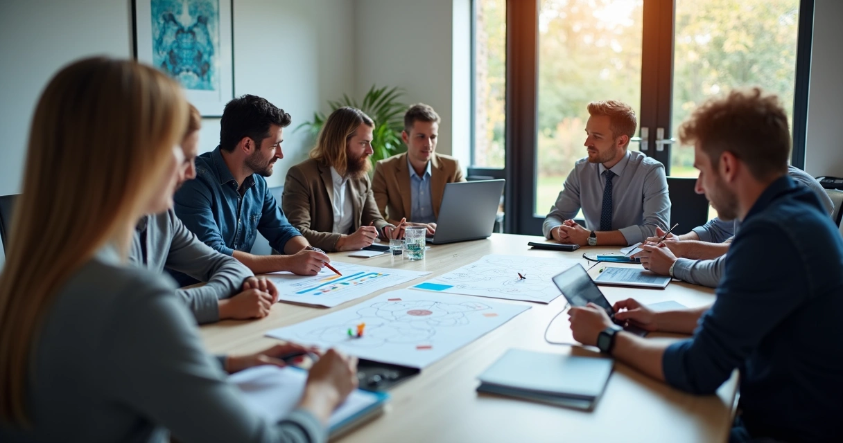 Equipe criando nova oferta para contexto de crise