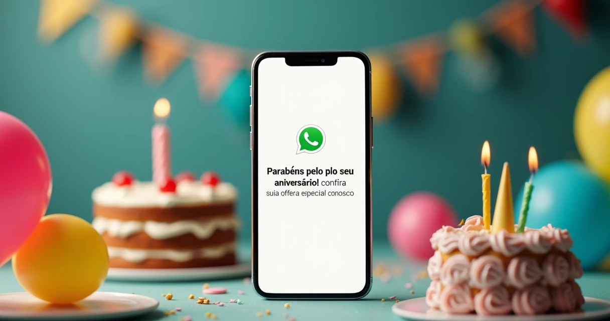 Mensagem de oferta especial de aniversário para cliente no WhatsApp 