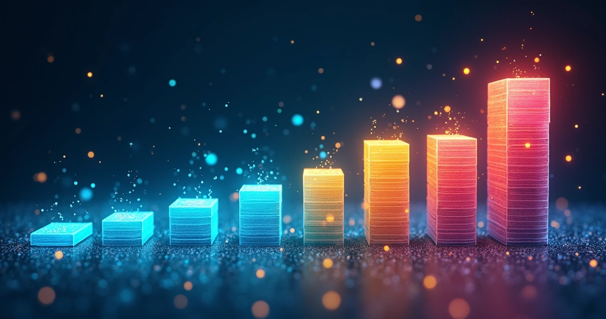 Simulação gráfica de plano antigo versus plano novo, barras coloridas mostrando crescimento de valor e de benefícios entregues 