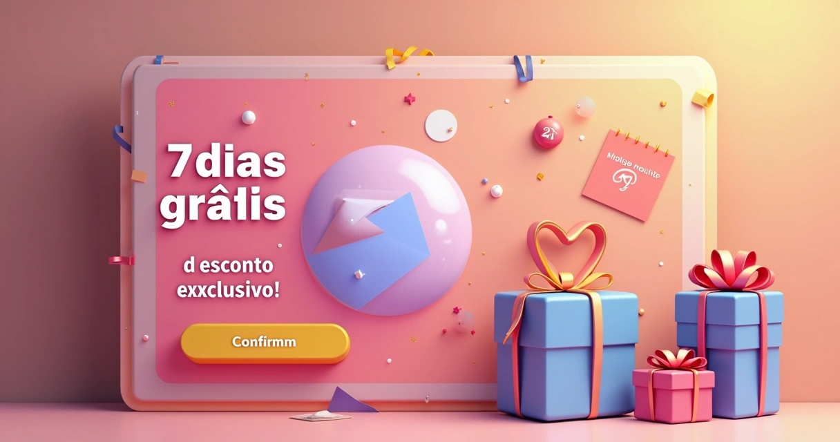 Tela digital mostra destaque para oferta de teste grátis e desconto 