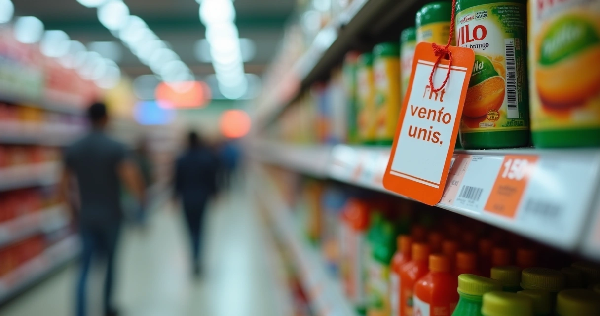 Etiqueta de última unidade real em prateleira de loja de produtos 