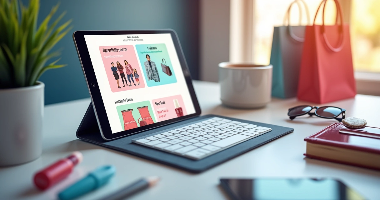 App de cashback com ofertas ativas em segmentos como cinema, moda e cosméticos displayed on a tablet 