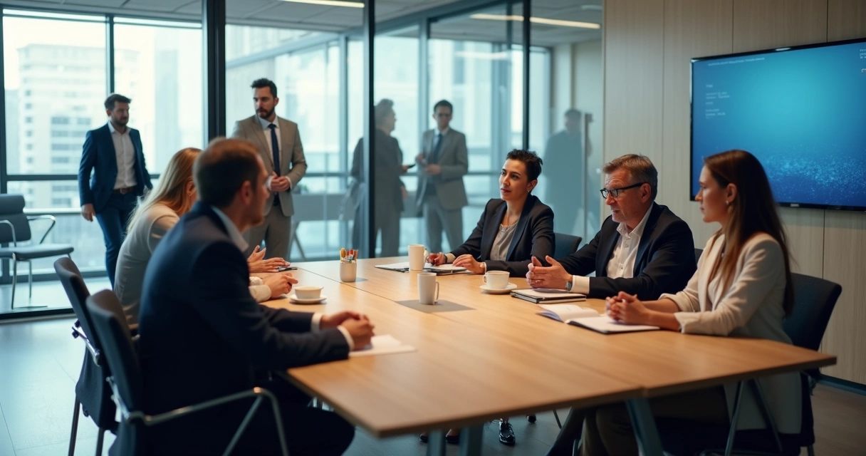 Colleagues in a meeting showing contrasting body language and emotional maturity 