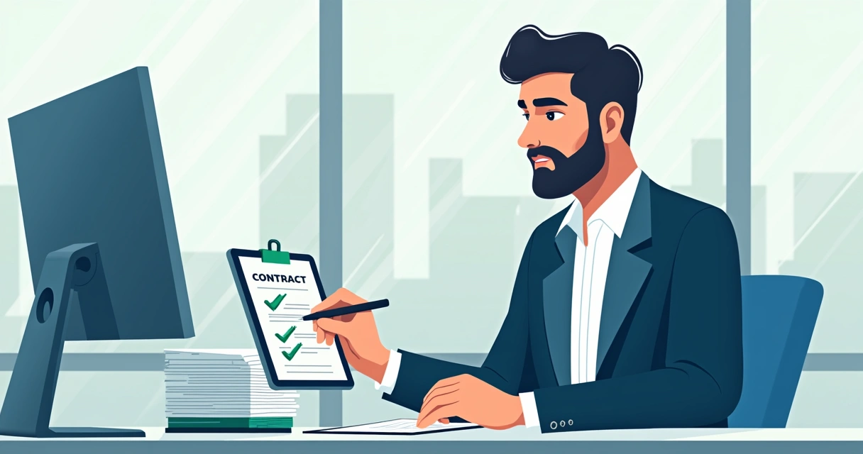 Irish professional signing a digital contract on a tablet in a bright modern office 