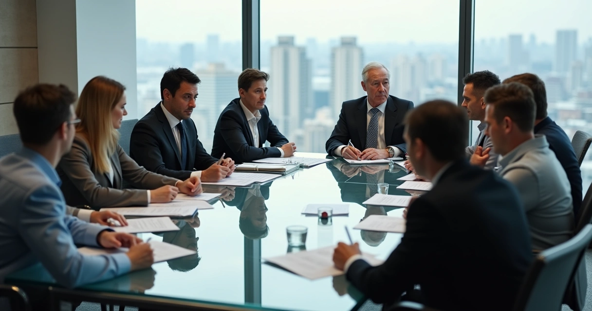 Office meeting with attentive colleagues showing different work habits 