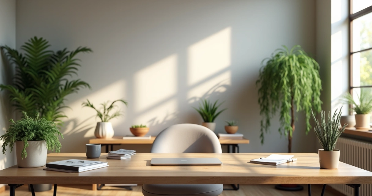 Oficina ordenada ambiente armonioso