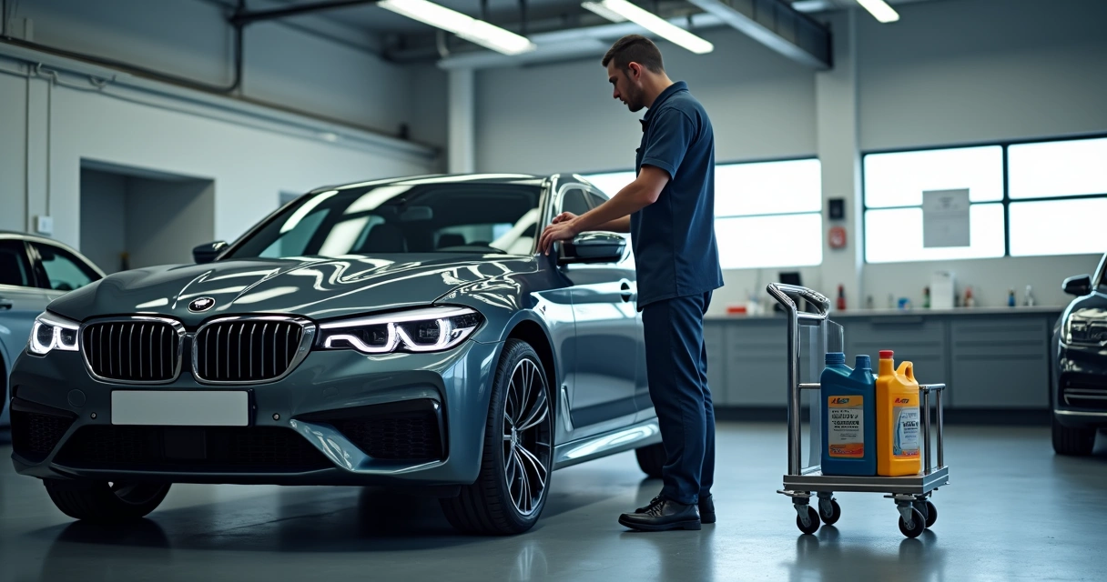 Como escolher o óleo ideal para o seu carro em 2026 2 Técnico especializado realizando troca de óleo premium em oficina limpa e moderna