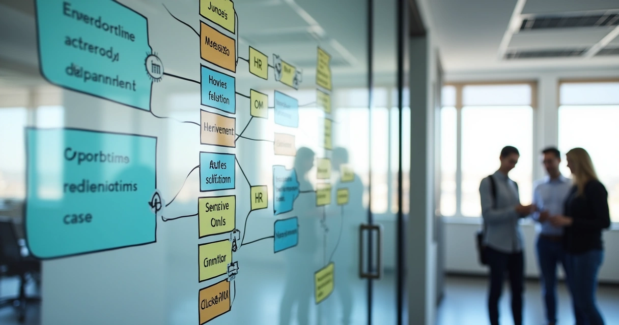 Quadro mostrando distribuição de OKRs por setor 