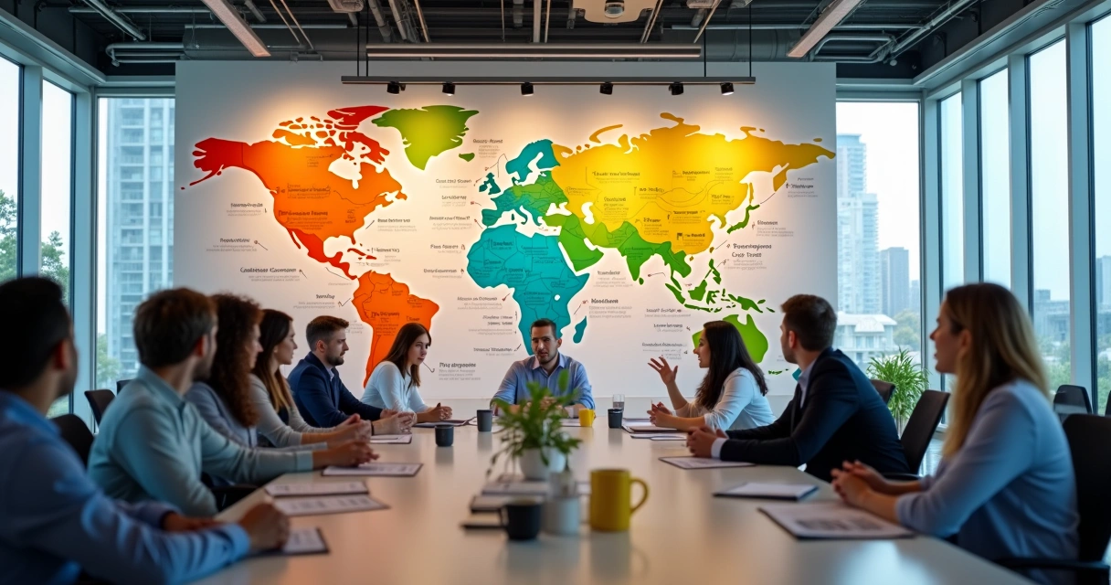 Mural OKR preenchido em empresa brasileira 