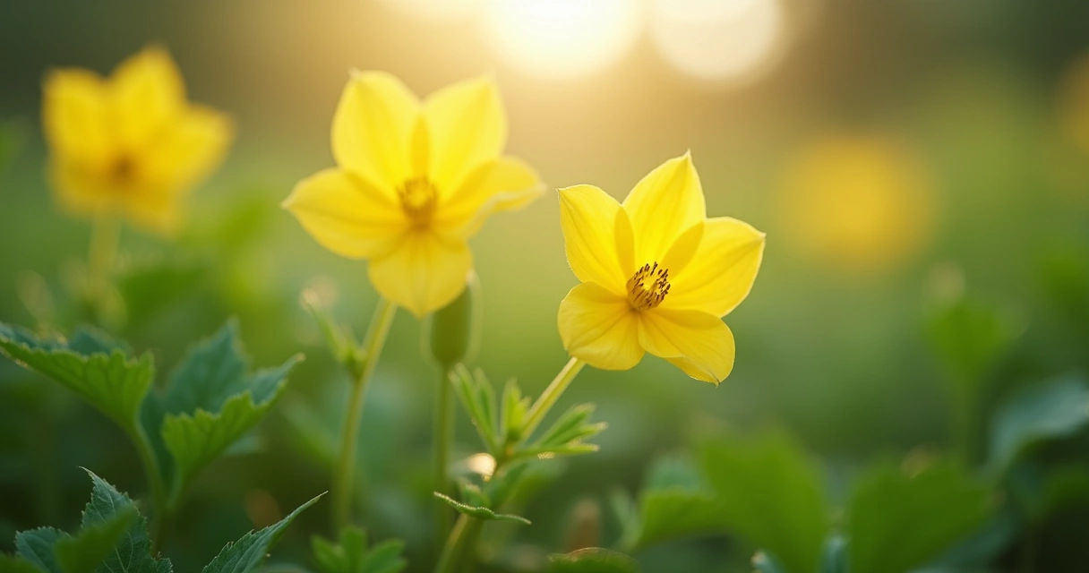 Flor da prímula amarela destacada por luz suave.