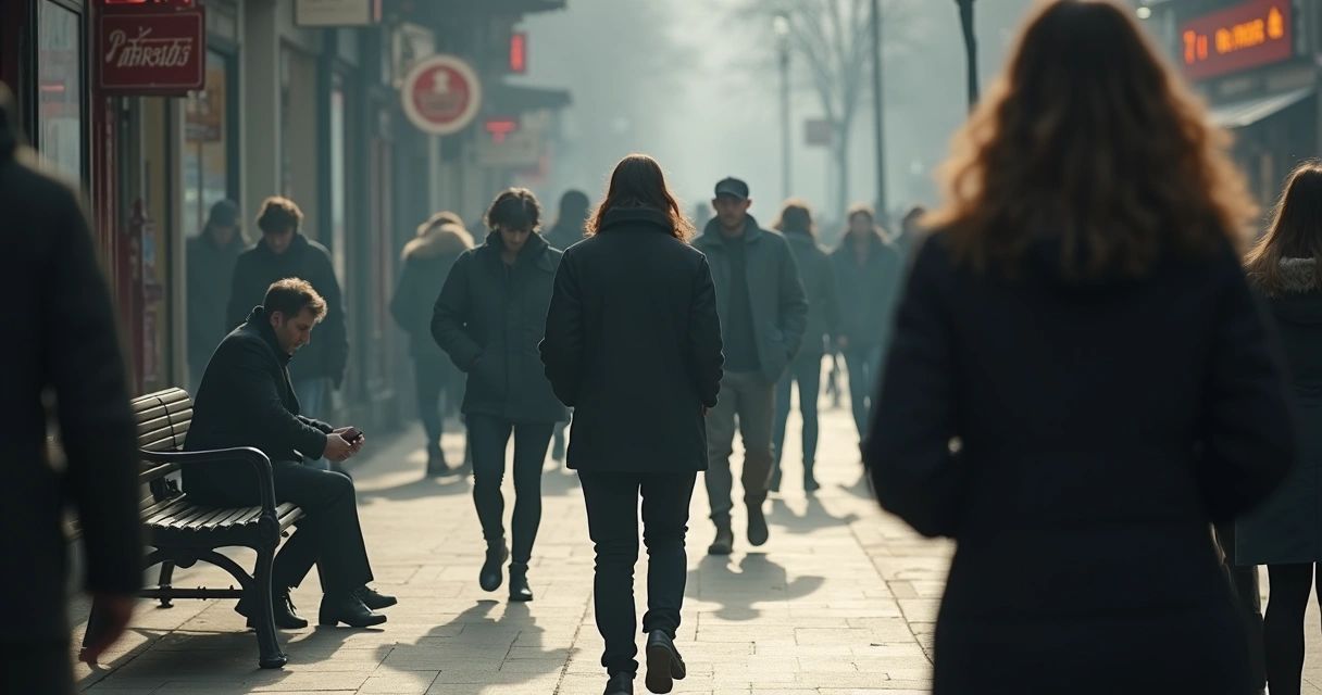 Indiferença em ambiente público entre pessoas. 