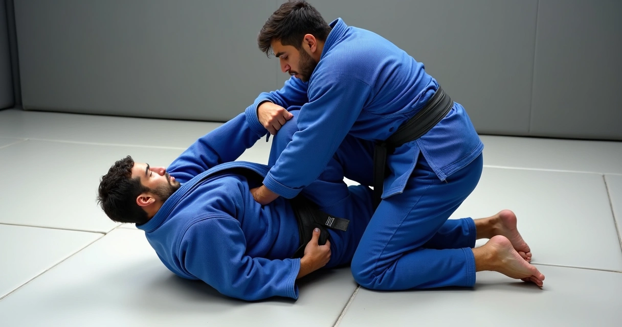 Jiu-Jitsu athlete setting up omoplata from closed guard