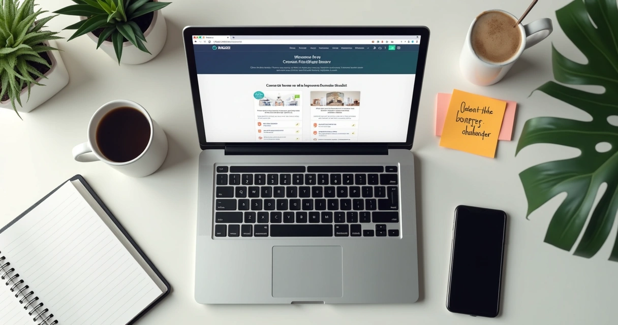 Página inicial de onboarding de curso online com menus e boas-vindas 