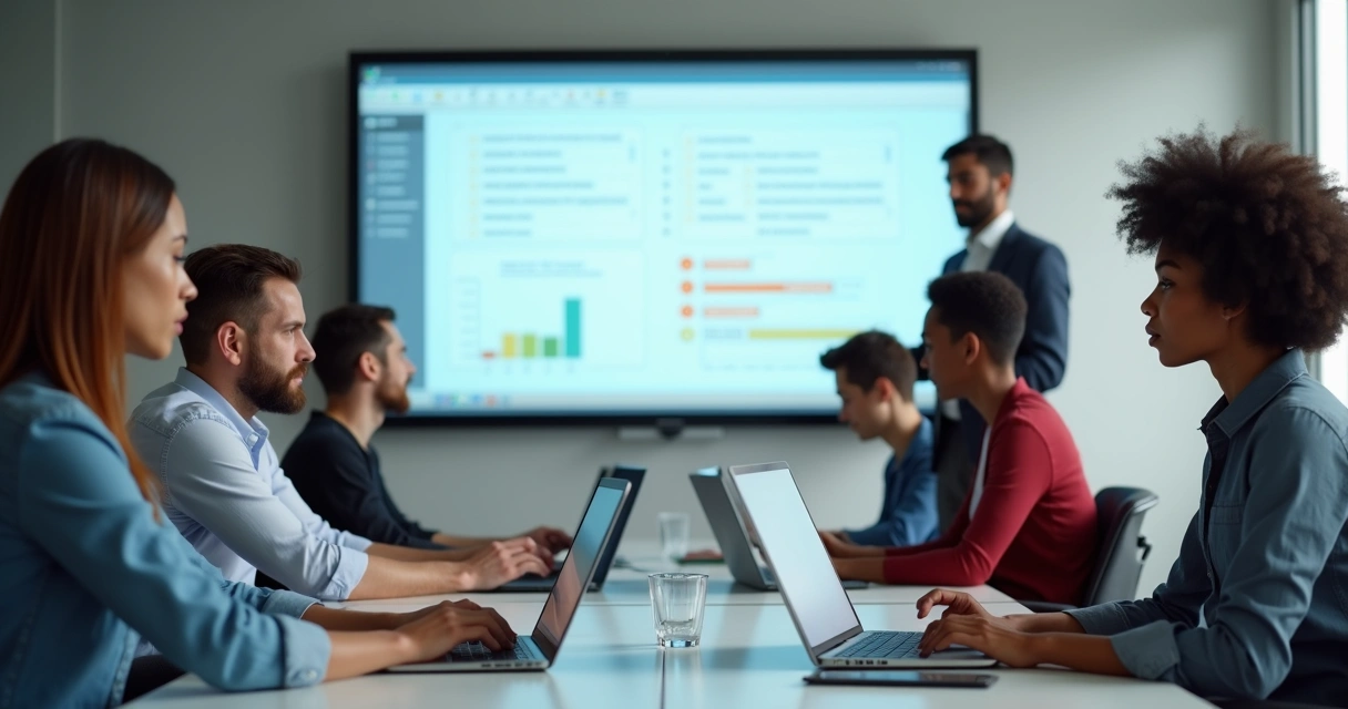 Pessoa usando um notebook preenchendo checklist digital de integração 