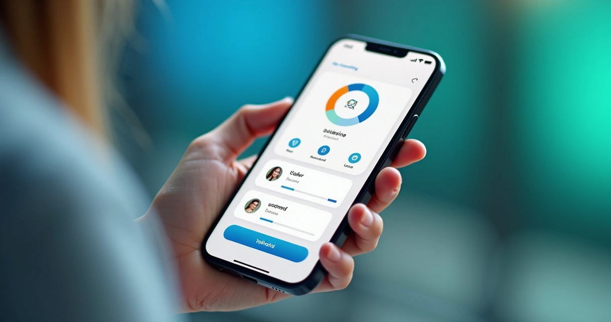 Celular recebendo notificação de onboarding digital com interface moderna 