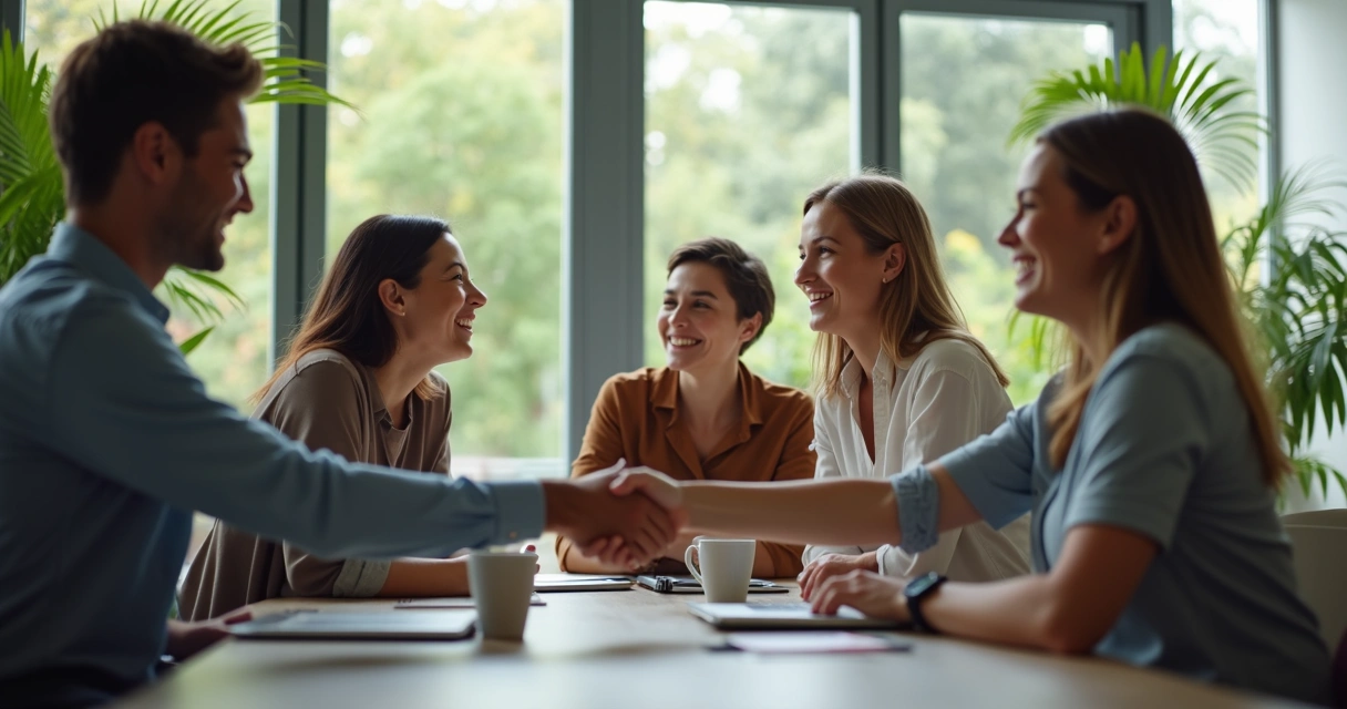 Apresentação de novo membro em equipe de escritório 