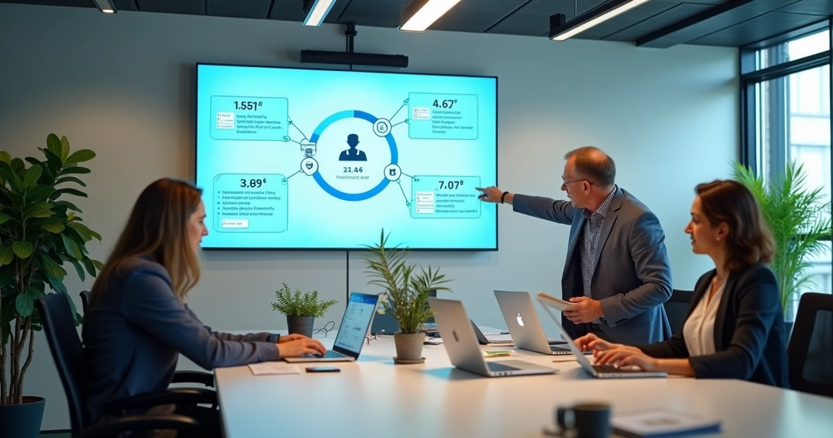 Equipe de RH configurando onboarding com inteligência artificial 