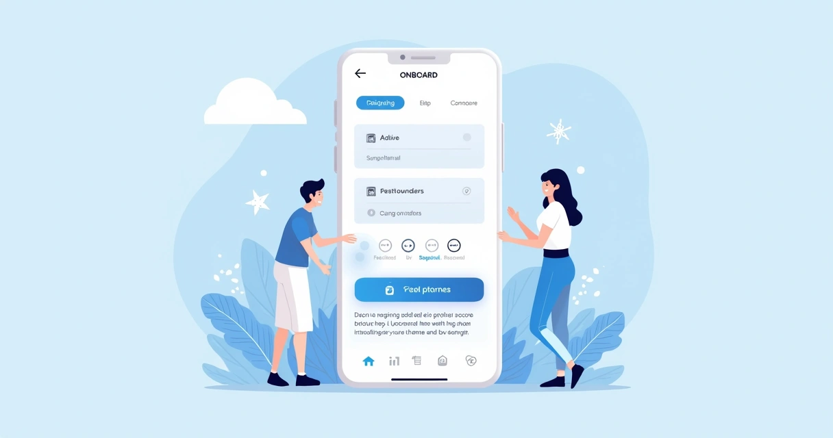 Onboarding de aplicativo com microtextos de orientação