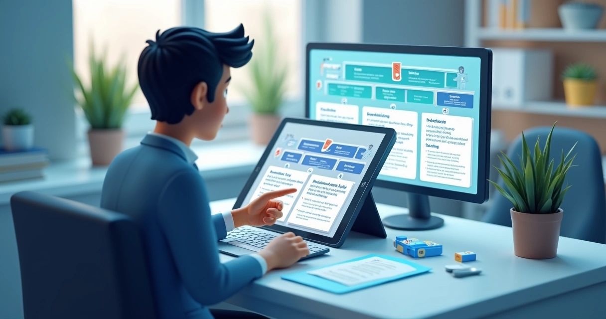 Parceiro estudando materiais de pricing durante onboarding 