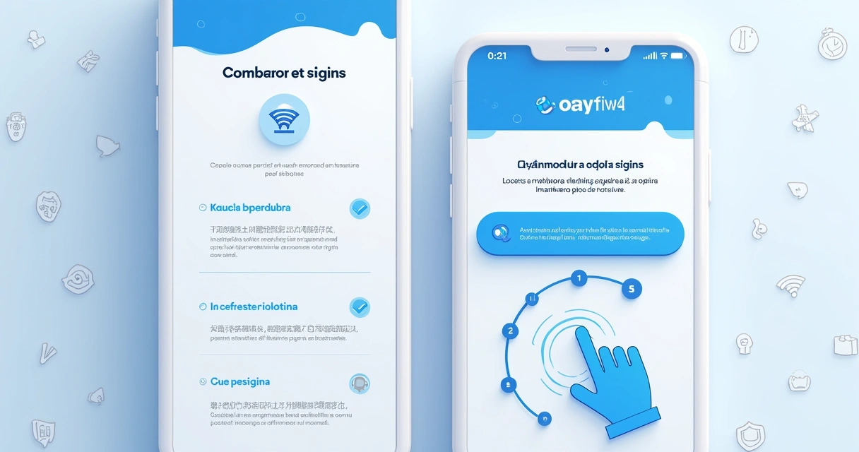 Interface digital orientando usuário com passos 