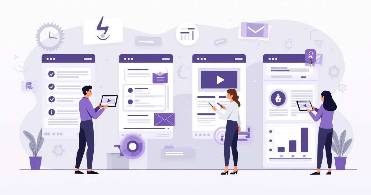 Onboarding de parceiro com guia passo a passo e elementos digitais 