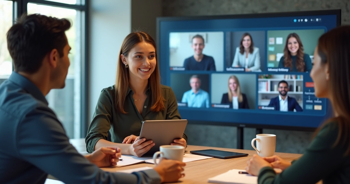 Profissional auxiliando empresa durante onboarding para gestão de grupos digitais 